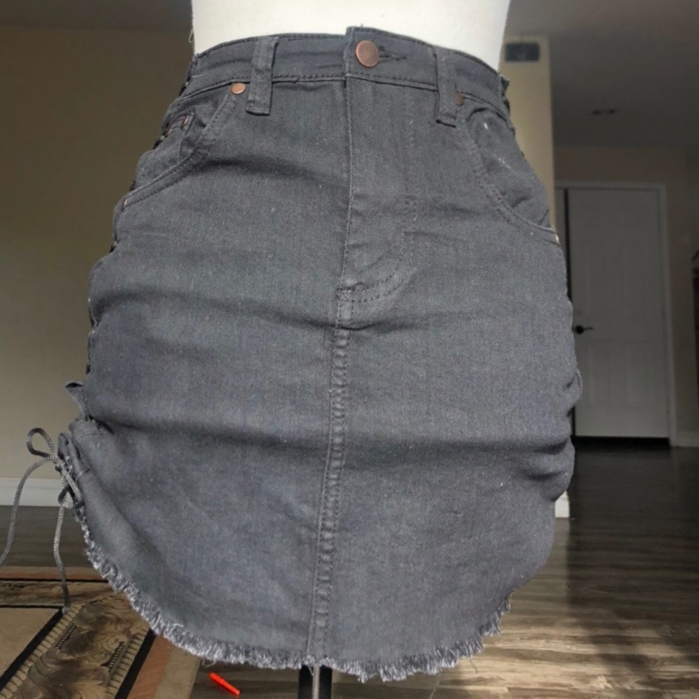Pretty Little Thing lace up skirt
